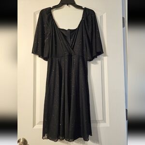 SHEIN Black Off-the-Shoulder Flutter Sleeve Sundress